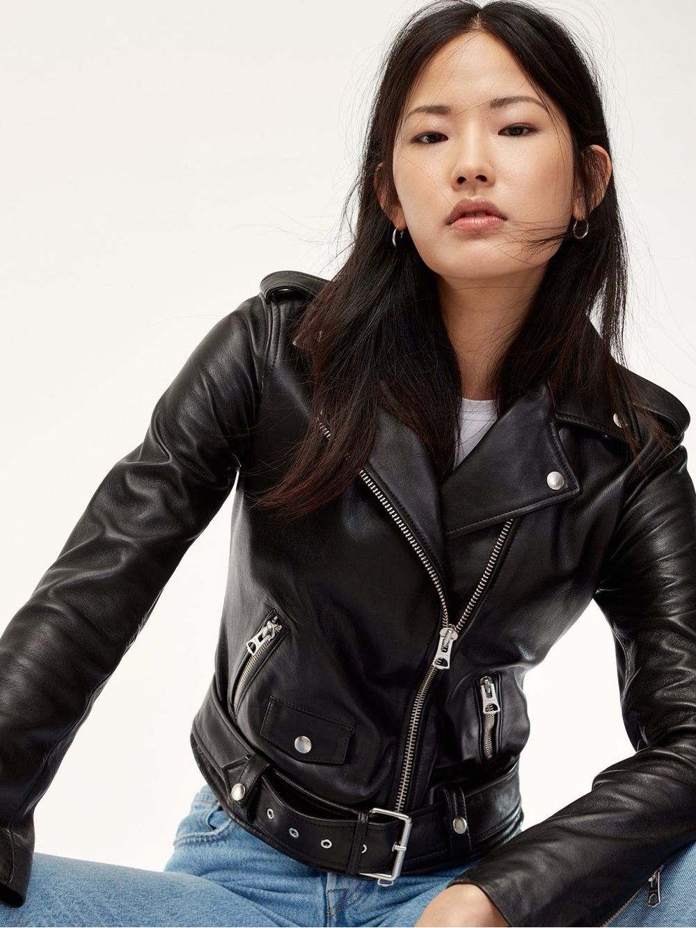 Black Leather Jacket - Aritzia Wilfred Free
